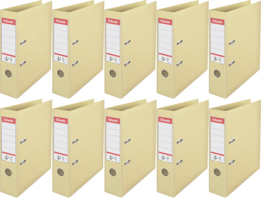 10x Segregator A4 Esselte No.1 Power, 75mm, do 500 kartek beżowy