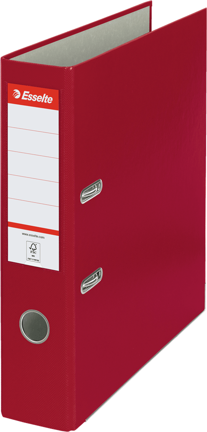 Segregator A4 Esselte, 75mm, do 500 kartek, ekonomiczny, bordowy
