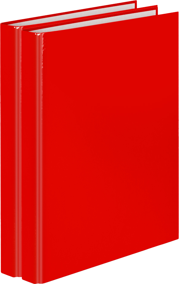 2x Segregator ringowy VauPe FCK, A4, szerokość grzbietu 25mm, do 150 kartek, 2 ringi, czerwony