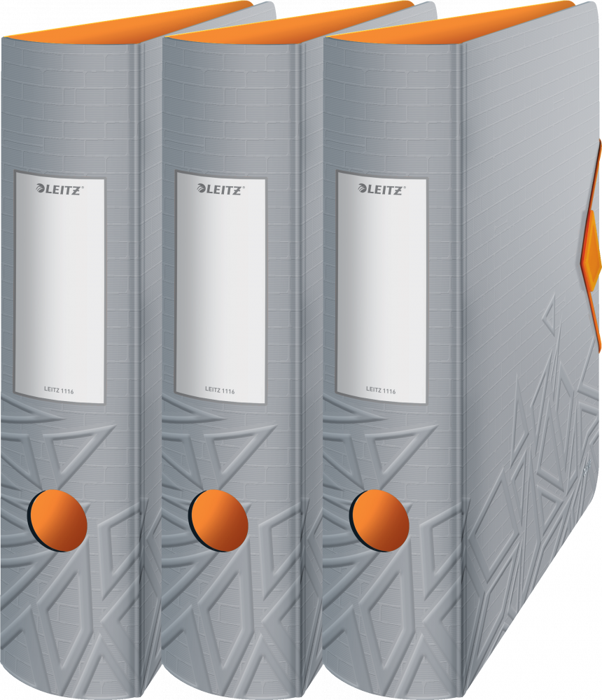 3x Segregator A4 Leitz 180° Active Urban Chic, szerokość grzbietu 82mm, do 500 kartek, szary