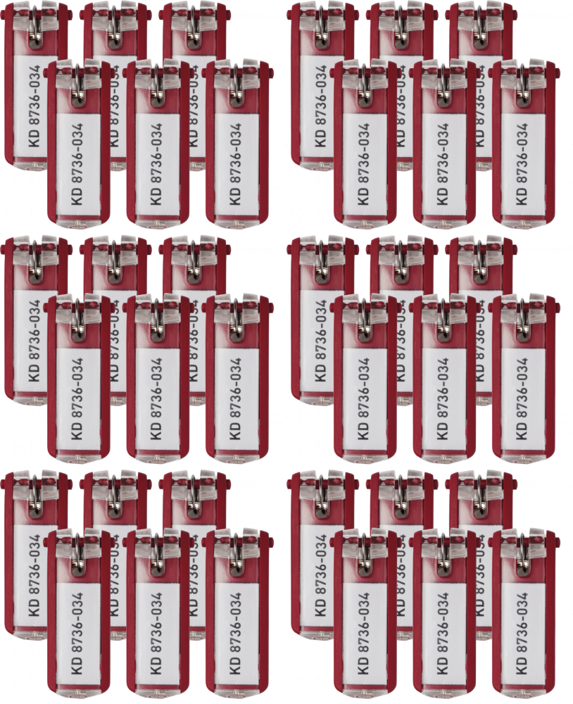 6x Zawieszki do kluczy Durable, 6 sztuk, czerwony