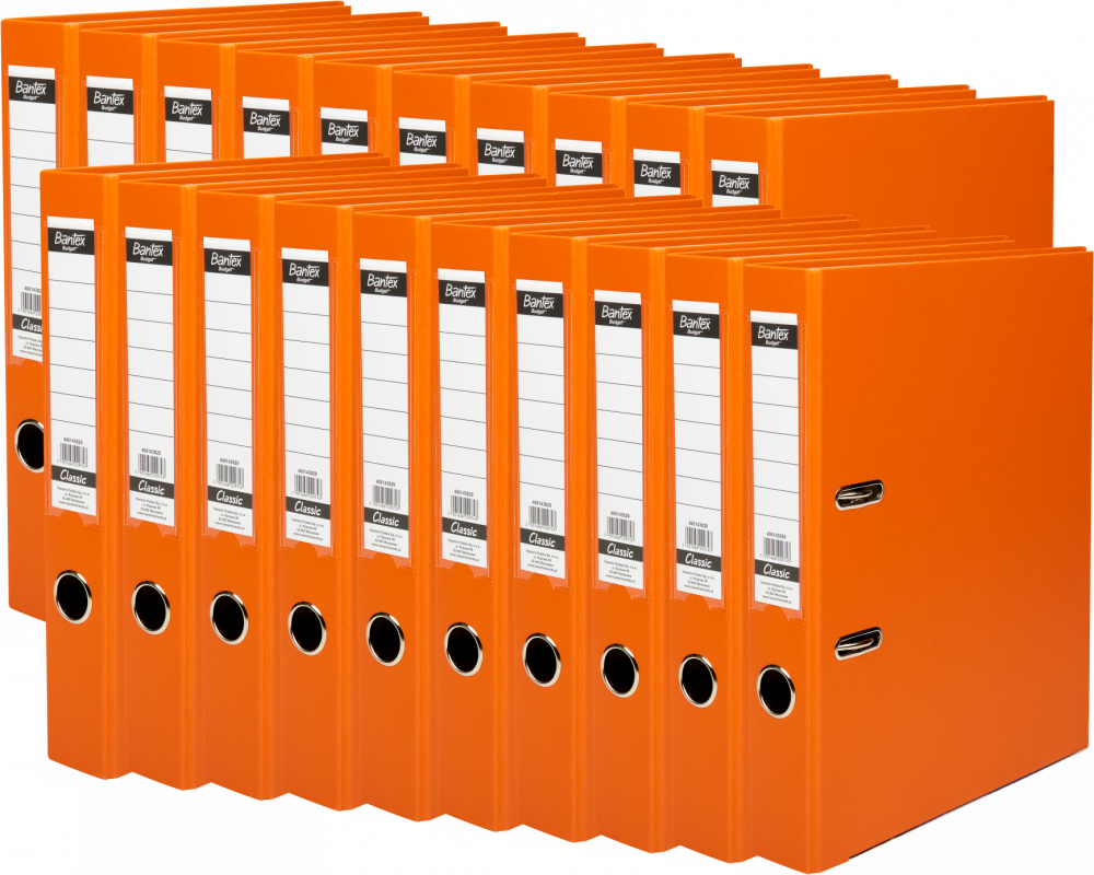 20x Segregator A4 Bantex Budget Classic, 50mm, do 350 kartek, pomarańczowy