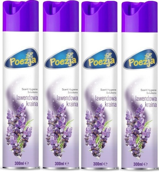 4x odświeżacz powietrza Poezja, spray, lawendowy, 300ml