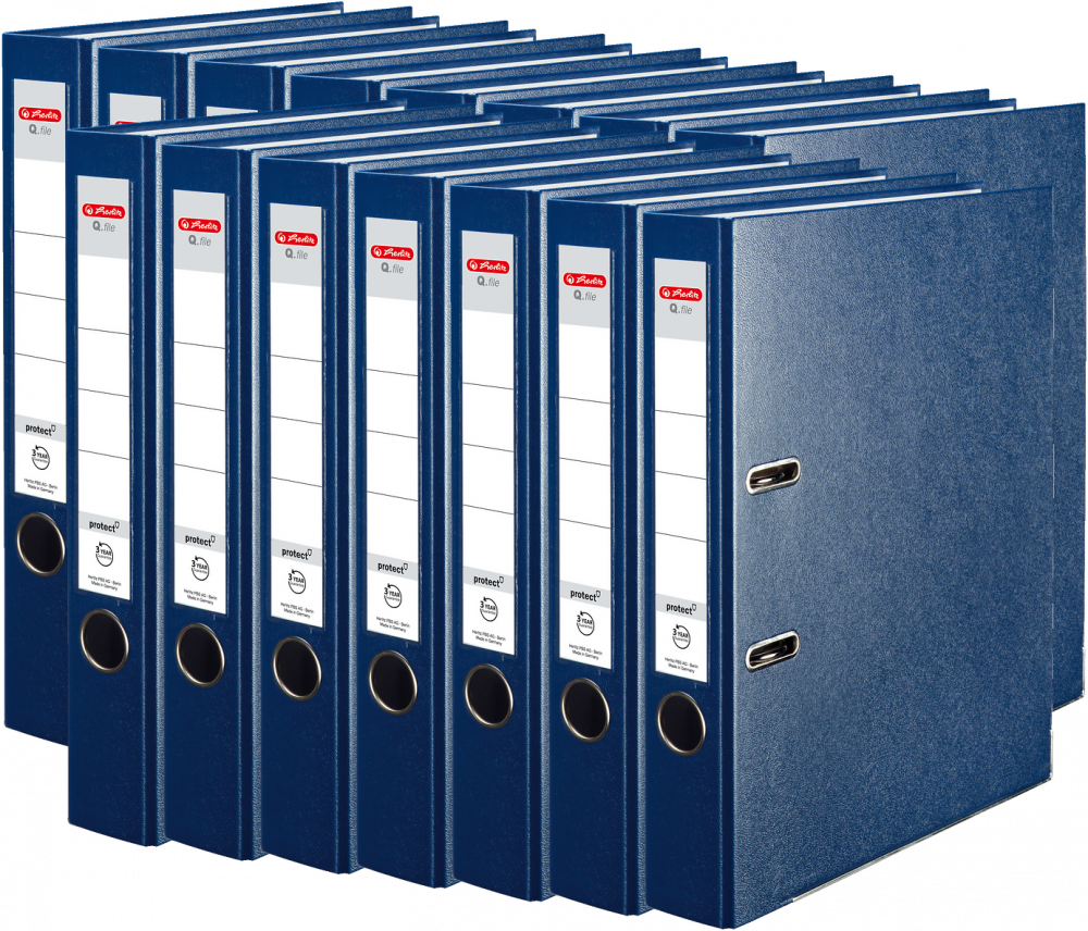 15x Segregator A4 Herlitz Q.file, 50mm, granatowy