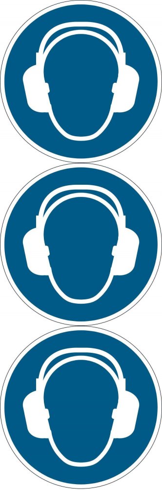 3x Naklejka podłogowa/znacznik Durable, symbol „Ochrona słuchu”, 1 sztuka