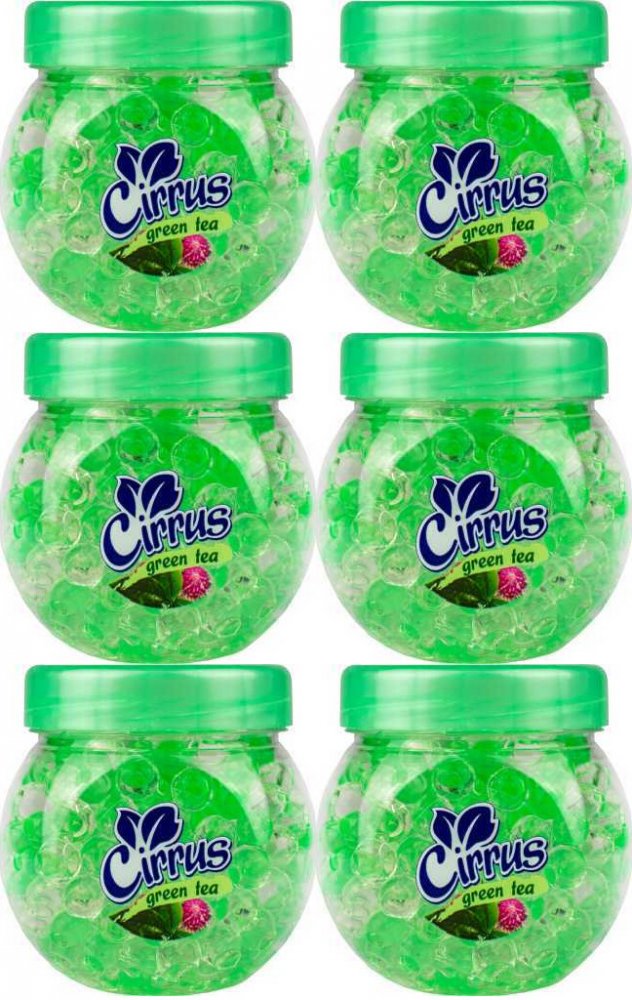 6x Odświeżacz powietrza Cirrus kulki, green tea, żel, 150g