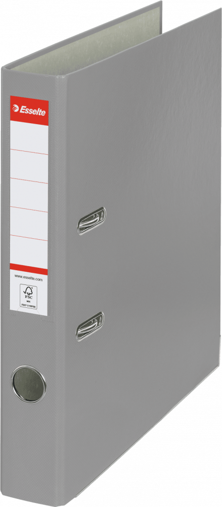 Segregator A4 Esselte, 50mm, do 350 kartek, ekonomiczny, szary