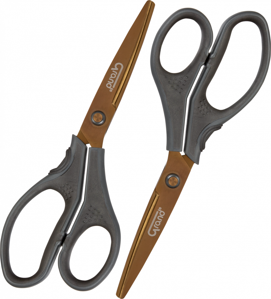 2x Nożyczki tytanowe Grand, 21cm, szary