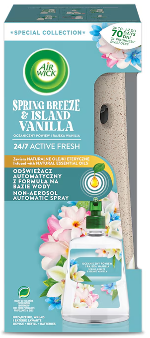 Odświeżacz powietrza Air Wick wkład + urządzenie, Active Fresh, oceaniczny powiew i rajska wanilia, 228ml