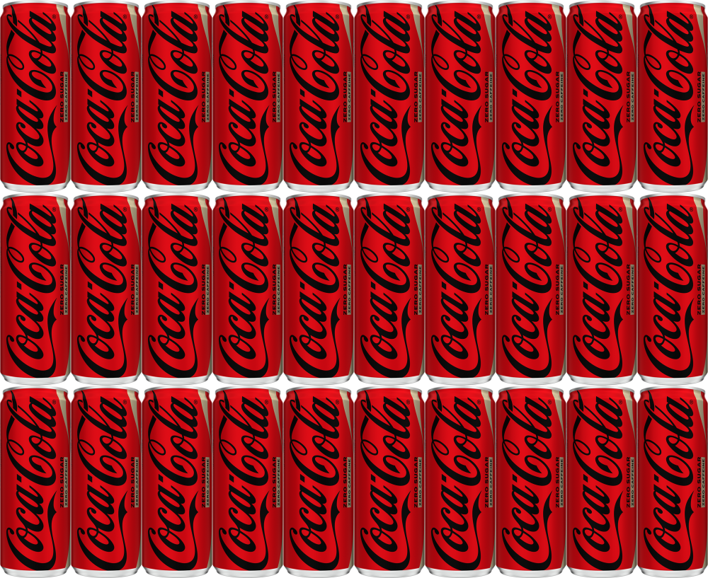 48x Napój gazowany Coca-Cola Zero bez kofeiny, puszka Sleek, 0.33l, KAUCJA