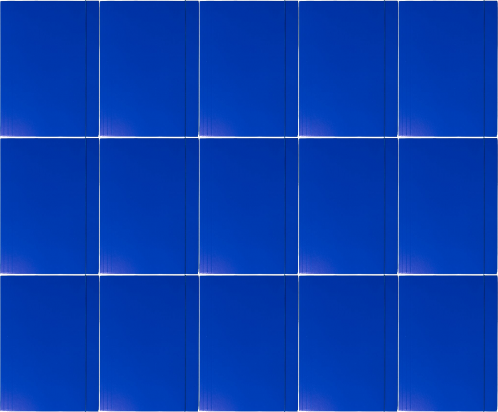 15x Teczka kartonowa z gumką Barbara, lakierowana, A4, 400g, granatowy