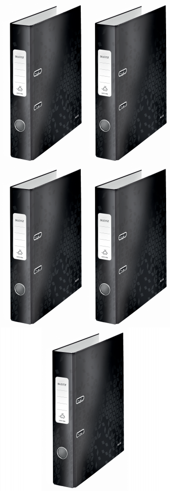 5x Segregator A4 Leitz Wow 180°, 50mm, do 350 kartek, czarny