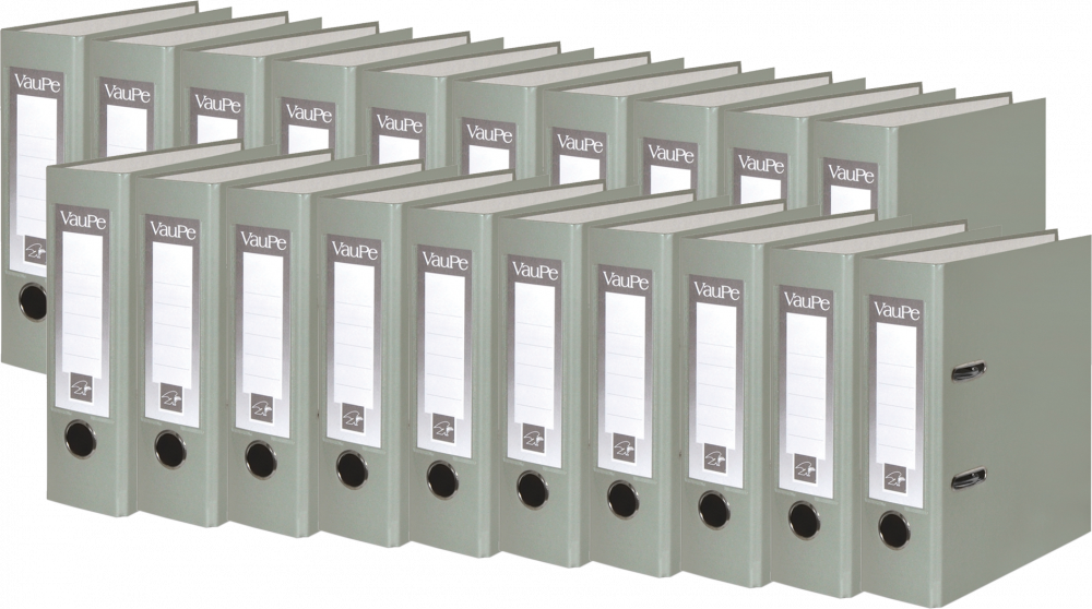 20x Segregator A5 VauPe FCK, szerokość grzbietu 75mm, do 500 kartek, szary