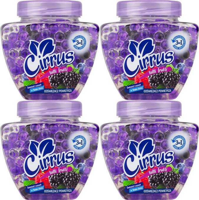 4x Odświeżacz powietrza Cirrus kulki, tutti frutti, żel, 250g