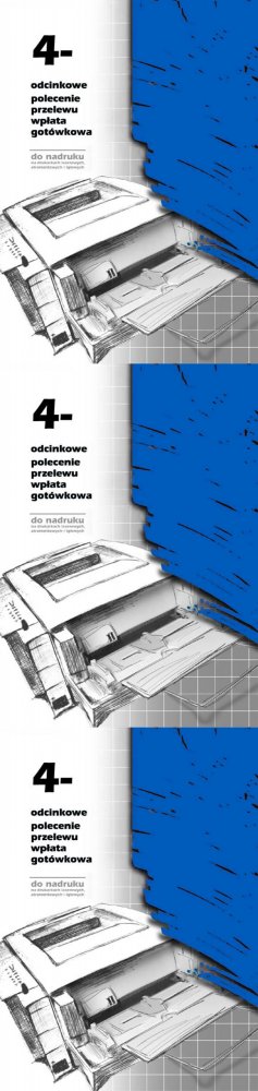 3x Druk akcydensowy 4-odcinkowe polecenie przelewu-wpłata gotówkowa MiP F-112-3, A4, wielokopia, 500k