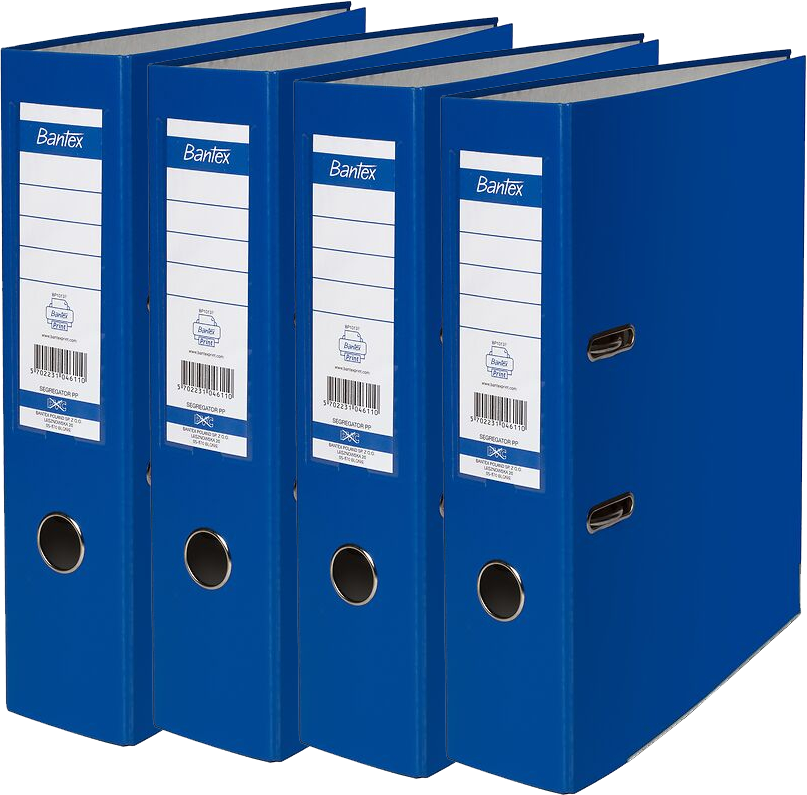 4x Segregator A4 Bantex XXL, 80mm, do 600 kartek, jasnoniebieski