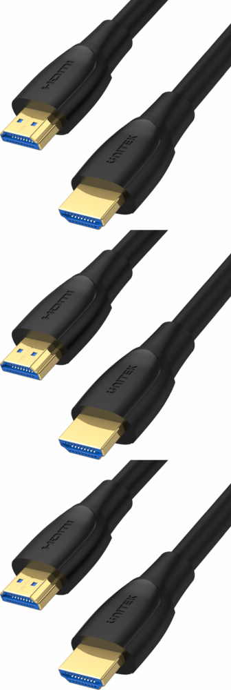 3x Kabel Unitek High Speed HDMI 2.0 4K, 10m, czarny