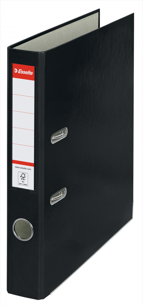 Segregator A4 Esselte, 50mm, do 350 kartek, ekonomiczny, czarny