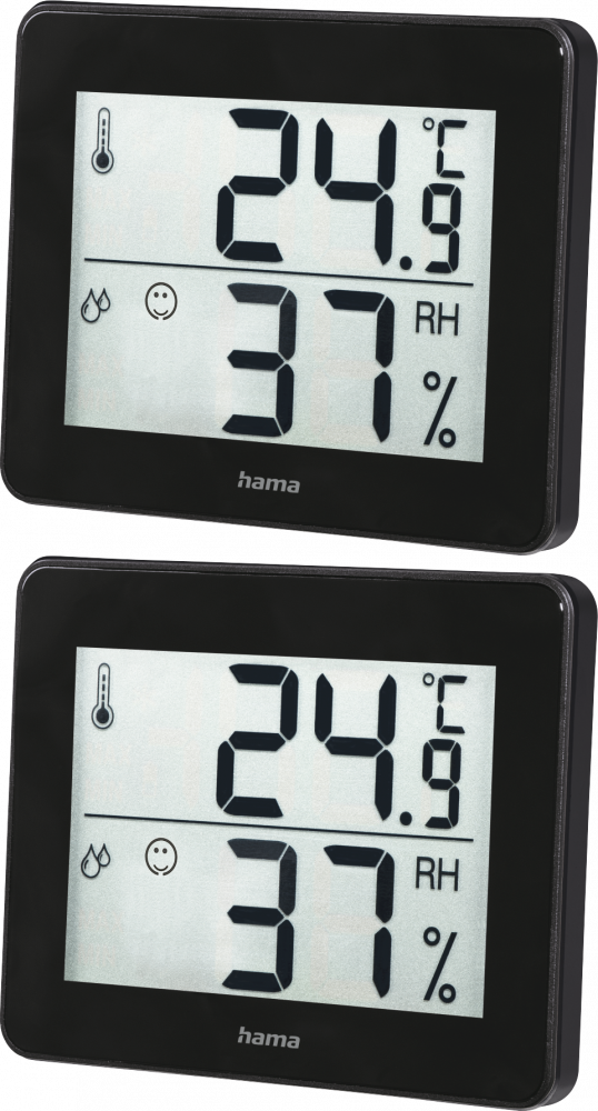 2x Termometr/higrometr Hama TH-130, czarny