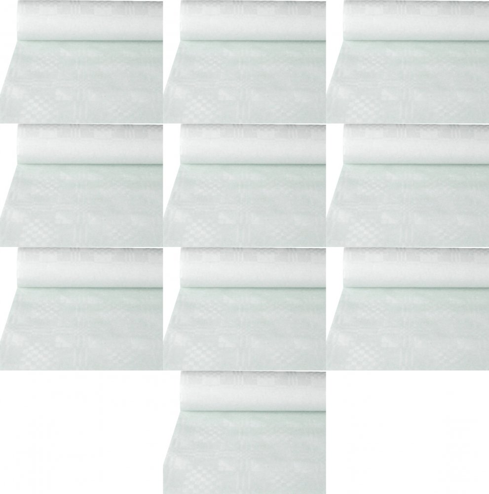 10x Obrus papierowy w rolce Bagstar, 1.2x9m, wytłoczenie damaszkowe, biały