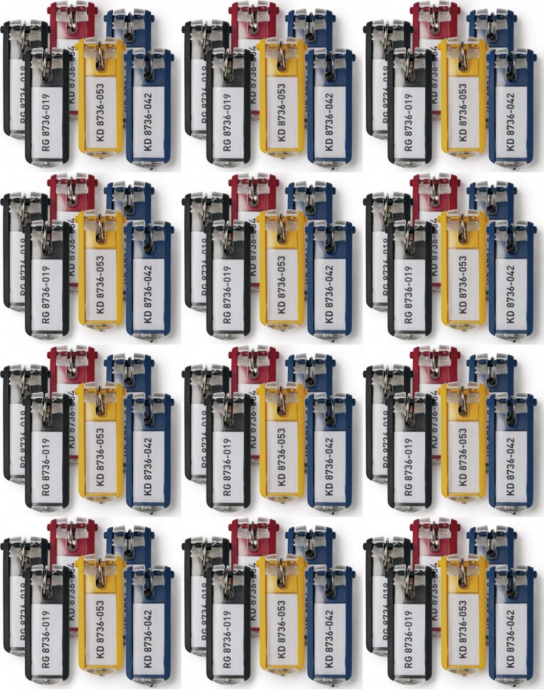 12x Zawieszki do kluczy Durable, 6 sztuk, mix kolorów