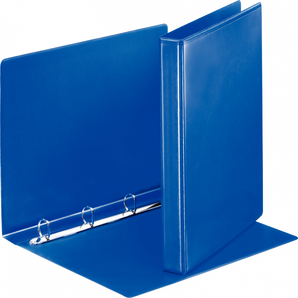 2x Segregator prezentacyjny Esselte, A4, szerokość grzbietu 38mm, do 180 kartek, 4 ringi, niebieski