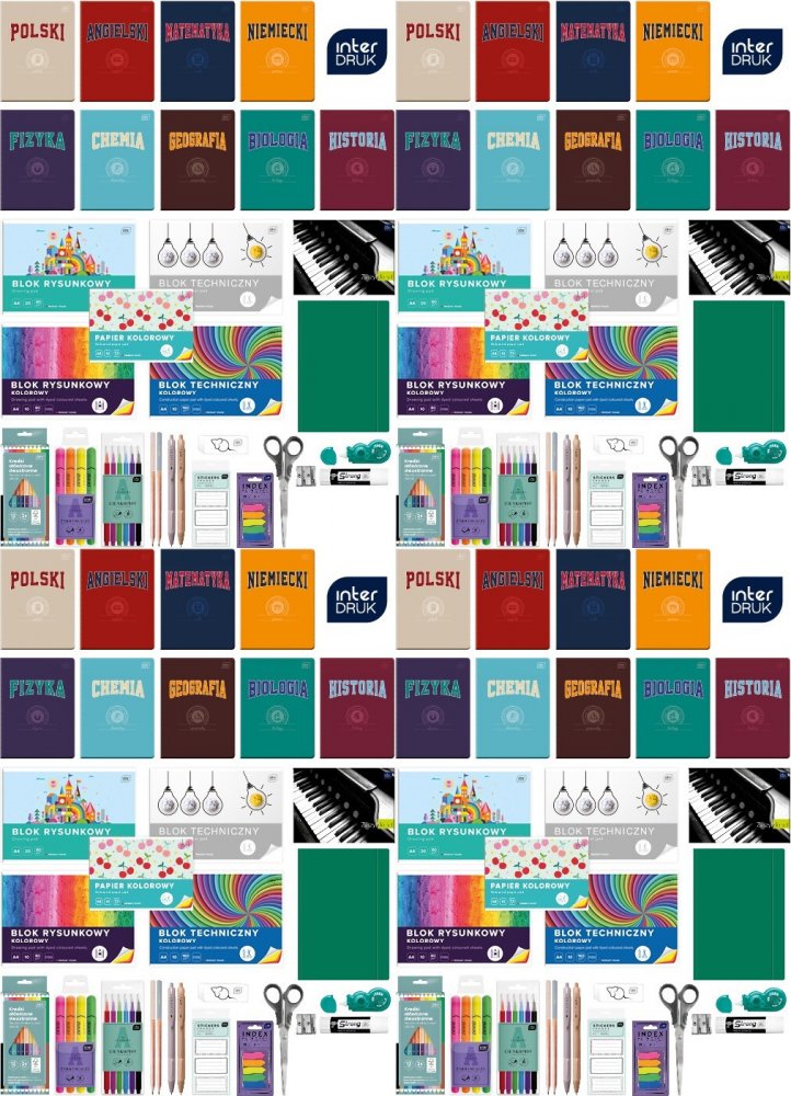 4x Wyprawka szkolna Interdruk, do klas 4-8