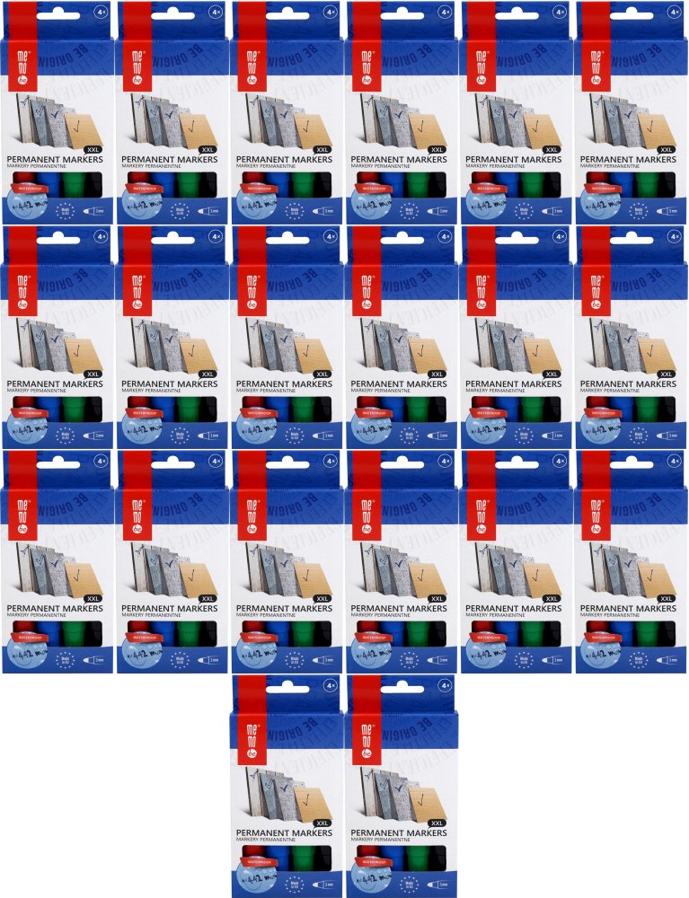 20x Marker permanentny MemoBe M200, okrągła, 3mm, 4 sztuki, mix kolorów