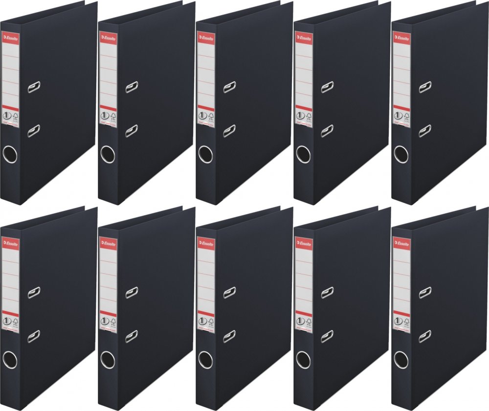 10x Segregator A4 Esselte Vivida No.1 Power, 50mm, do 350 kartek czarny