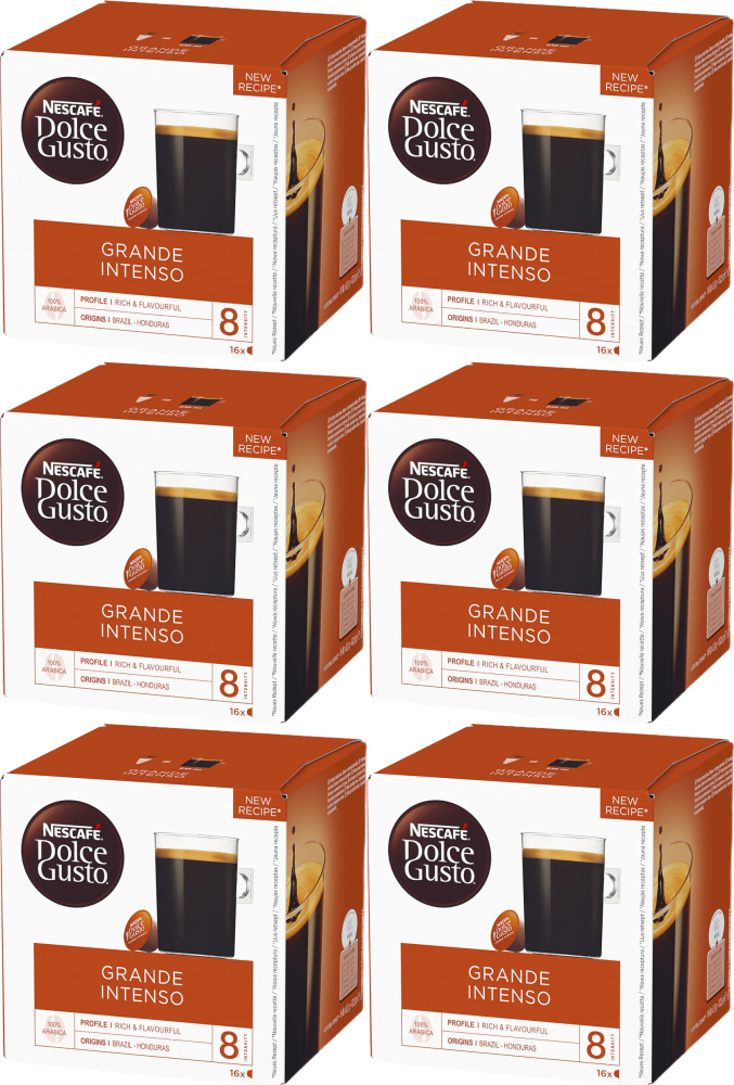 6x Kapsułki do ekspresu Nescafe Dolce Gusto Grande Intenso, 16 sztuk