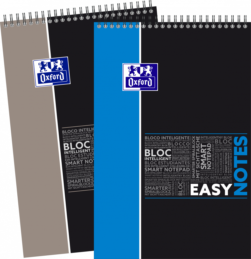 2x Kołonotatnik Oxford Student EasyNotes, A4+, w kratkę, 80 kartek, okładka PP, mix wzorów