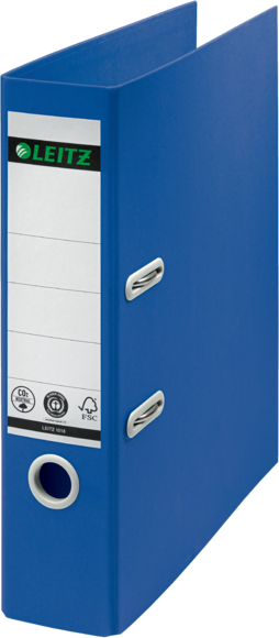 Segregator A4 Leitz 180° Recycle, 80mm, do 600 kartek, niebieski