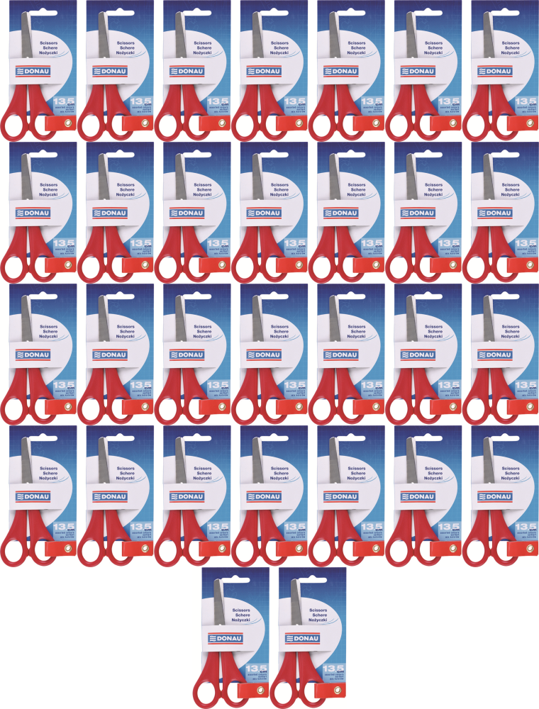 60x Nożyczki szkolne Donau, 13.5cm, mix kolorów