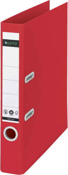 Segregator A4 Leitz 180° Recycle, szerokość grzbietu 50mm, do 350 kartek, czerwony