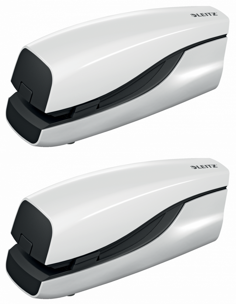 2x Zszywacz elektryczny Leitz NeXXt, do 20 kartek, do zszywania płaskiego, biały