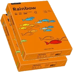 2x Papier ksero ekologiczny Rainbow, A3, 80g/m2, 500 arkuszy, pomarańczowy ciemny (R26)
