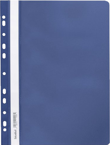 100x Skoroszyt plastikowy oczkowy Biurfol, miękki, A4, granatowy