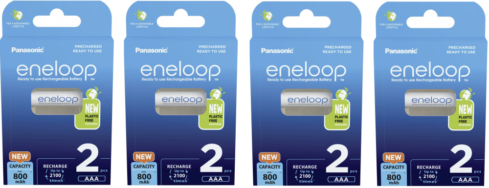 4x Akumulator Panasonic Eneloop, AAA, 800mAh, 2 sztuki