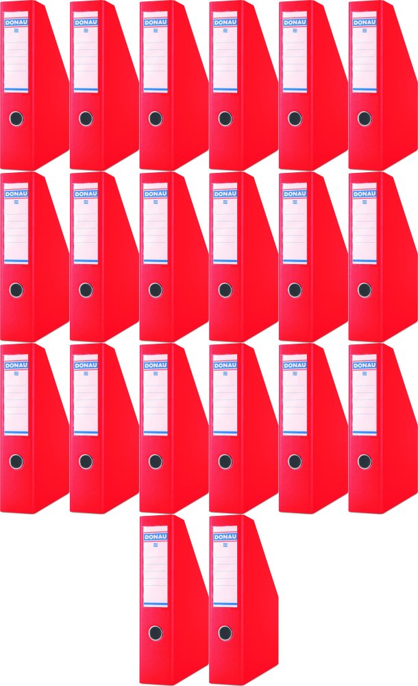 20x Organizer kartonowy na dokumenty Donau, A4, 75 mm, do 750 kartek czerwony