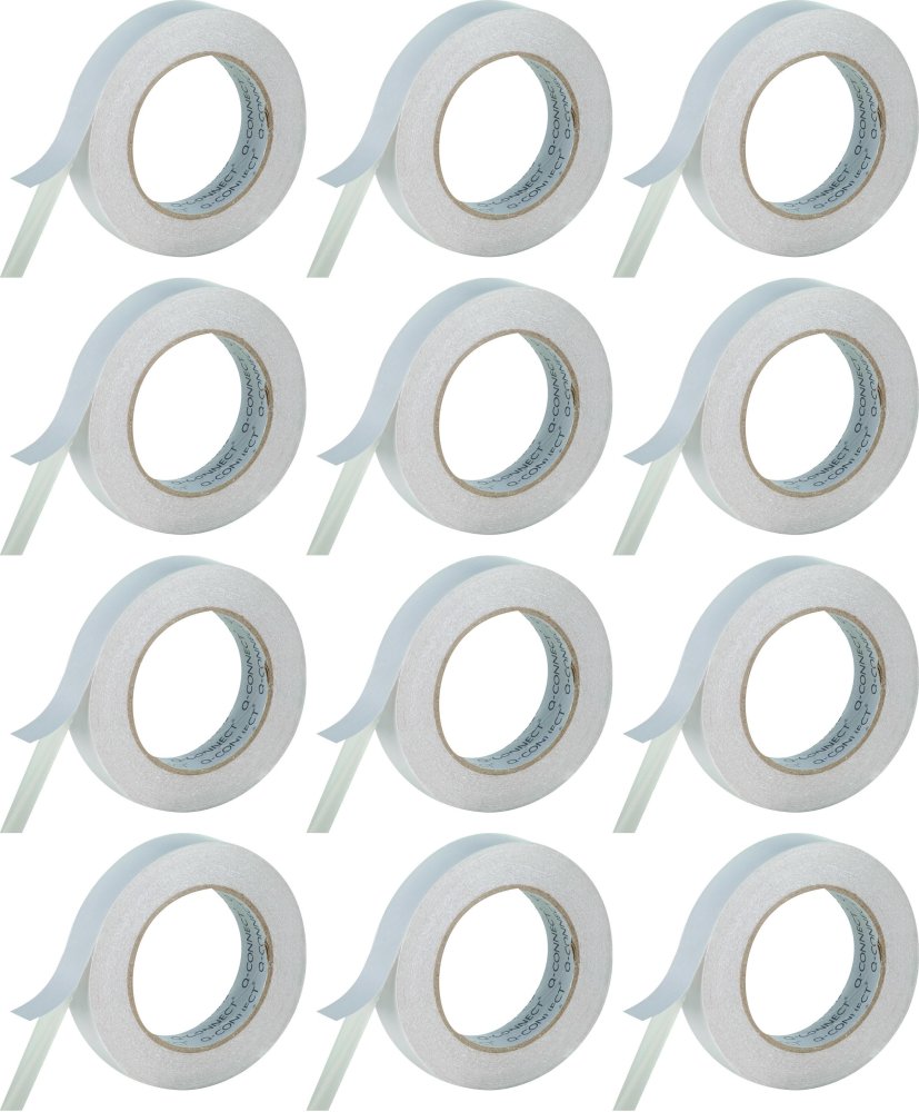 12x Taśma montażowa dwustronna Q-Connect, 18mm x 3m, biały