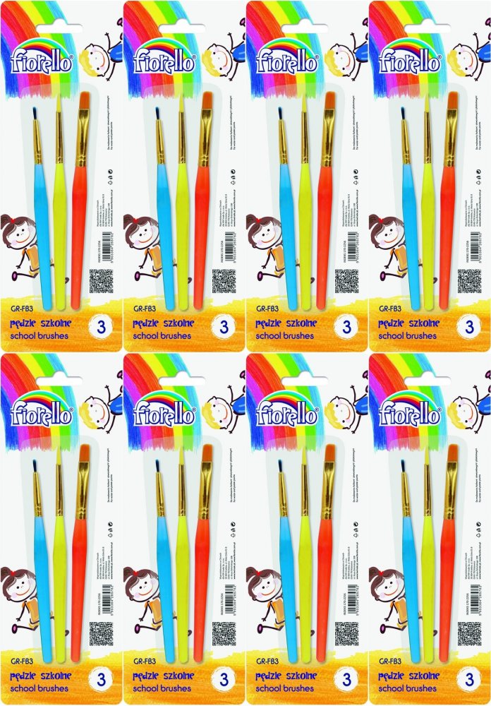 8x Pędzle GR-FB3 Fiorello, 3 sztuki
