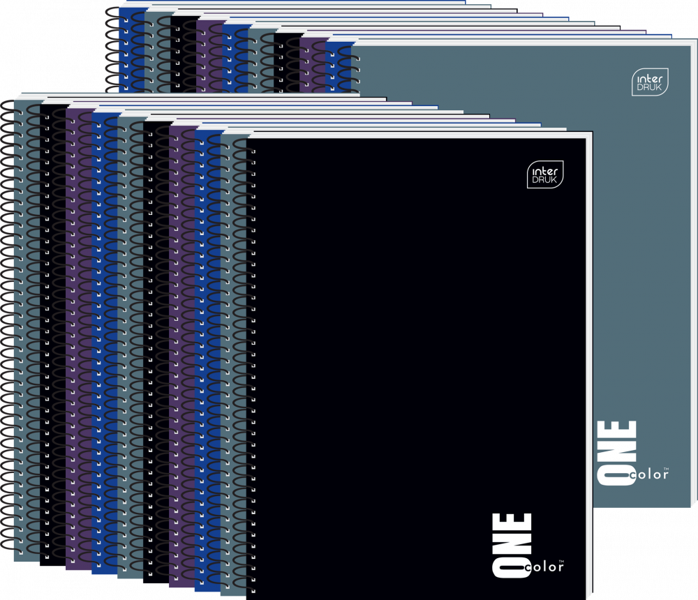 20x Kołonotatnik Interdruk UV One Color, A6, w kratkę, 80 kartek, mix kolorów