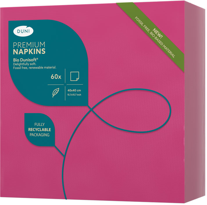 Serwetki Duni Bio Dunisoft, 40x40cm, 60 sztuk, fuksja