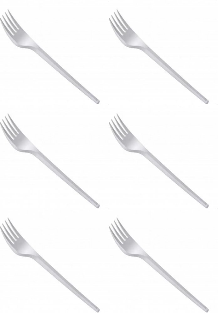 6x Widelce plastikowe, wielorazowe, 100 sztuk, biały