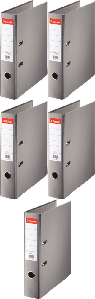 5x Segregator A4 Esselte, 75mm, do 500 kartek, ekonomiczny, szary
