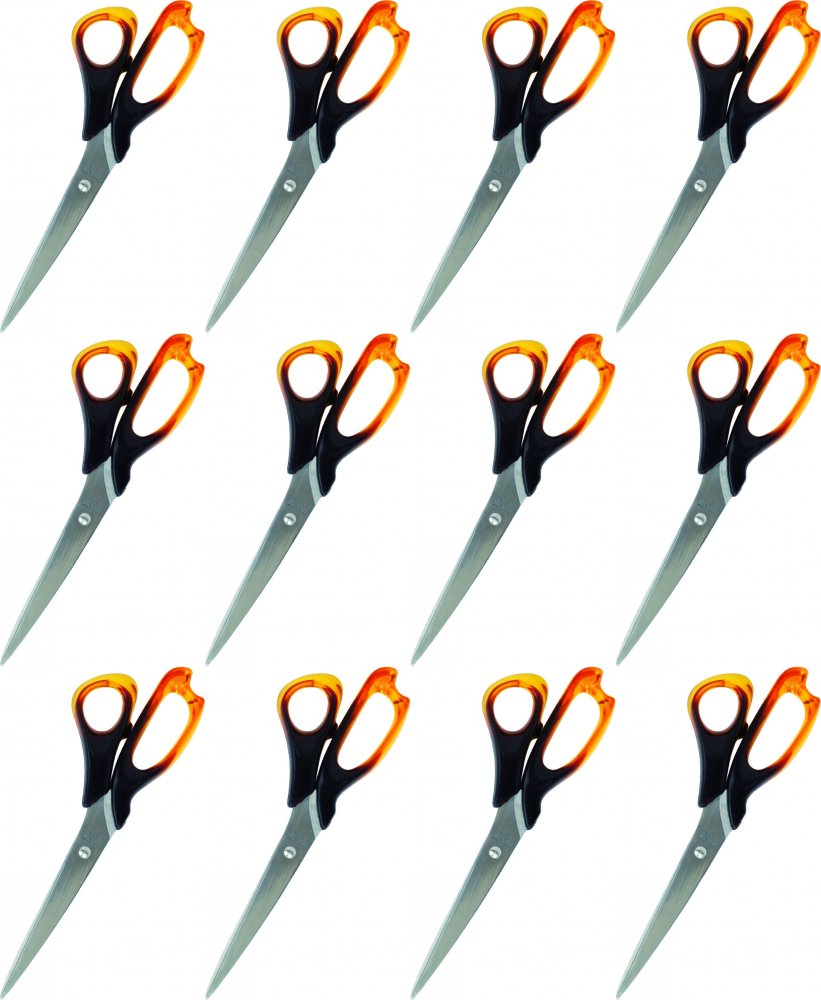 12x Nożyczki biurowe Grand, 21.5cm, bursztynowy