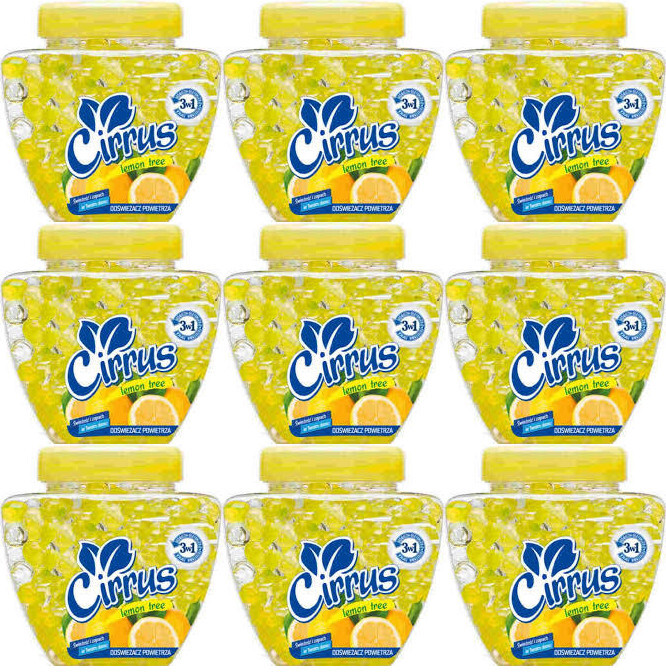 9x Odświeżacz powietrza Cirrus kulki, lemon tree, żel, 250g