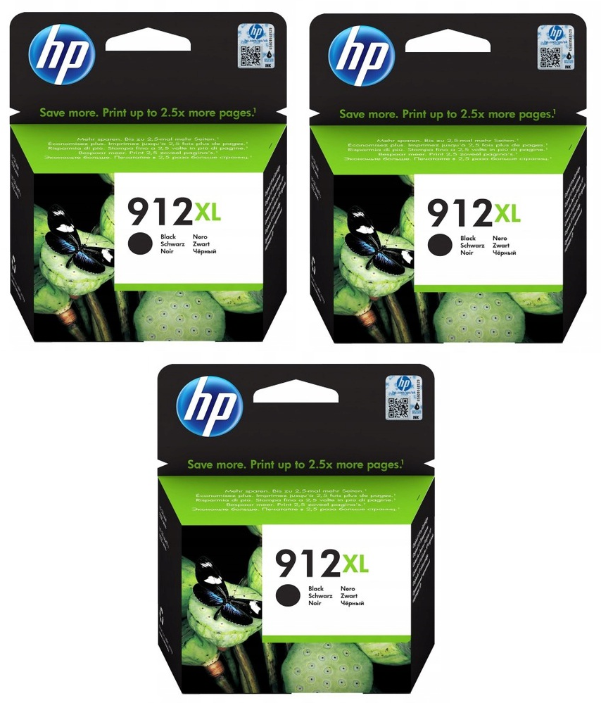3x Tusz HP 912XL (3YL84AE), 825 stron, black (czarny)