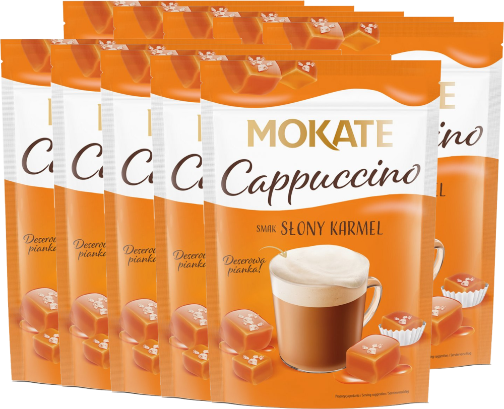 10x Kawa rozpuszczalna Mokate Cappuccino, słony karmel, 110g