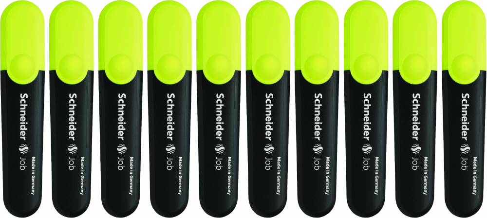 10x zakreślacz Schneider Job, ścięta, żółty